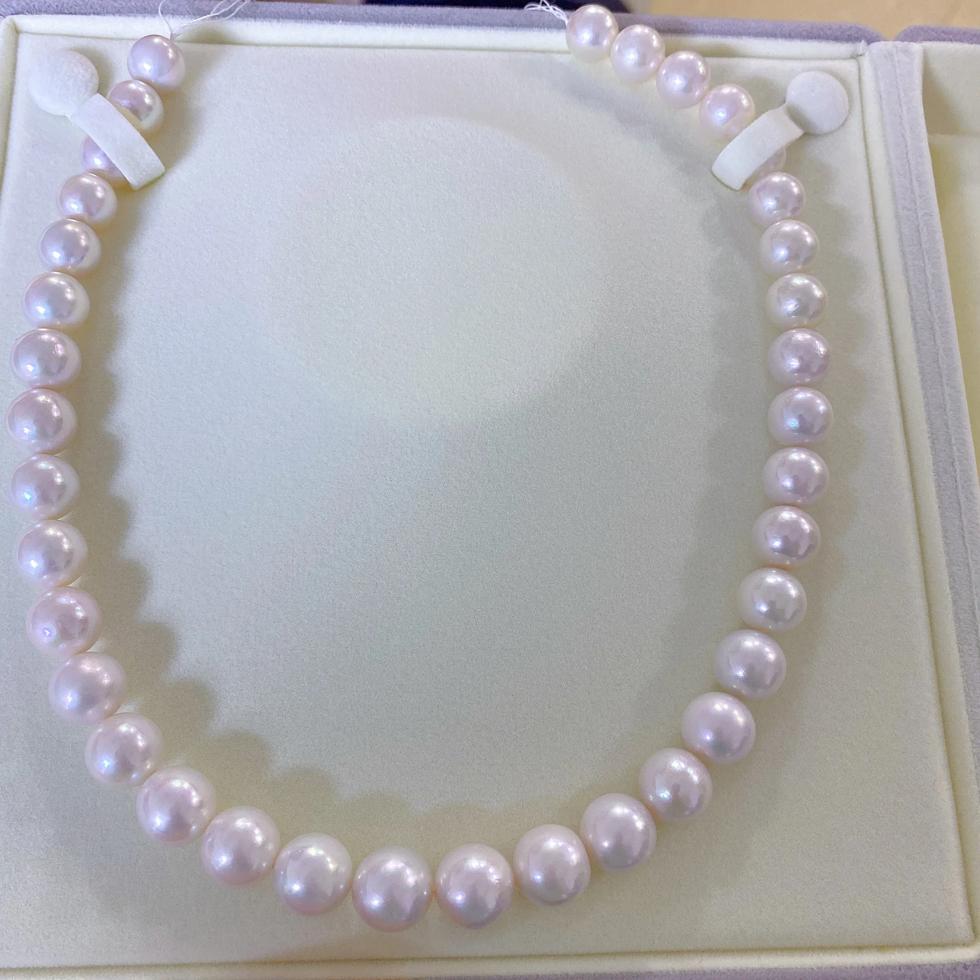 Gorgeous  Necklace AAAA 12-13mm Natural Pearl Necklace 18in-925s Button