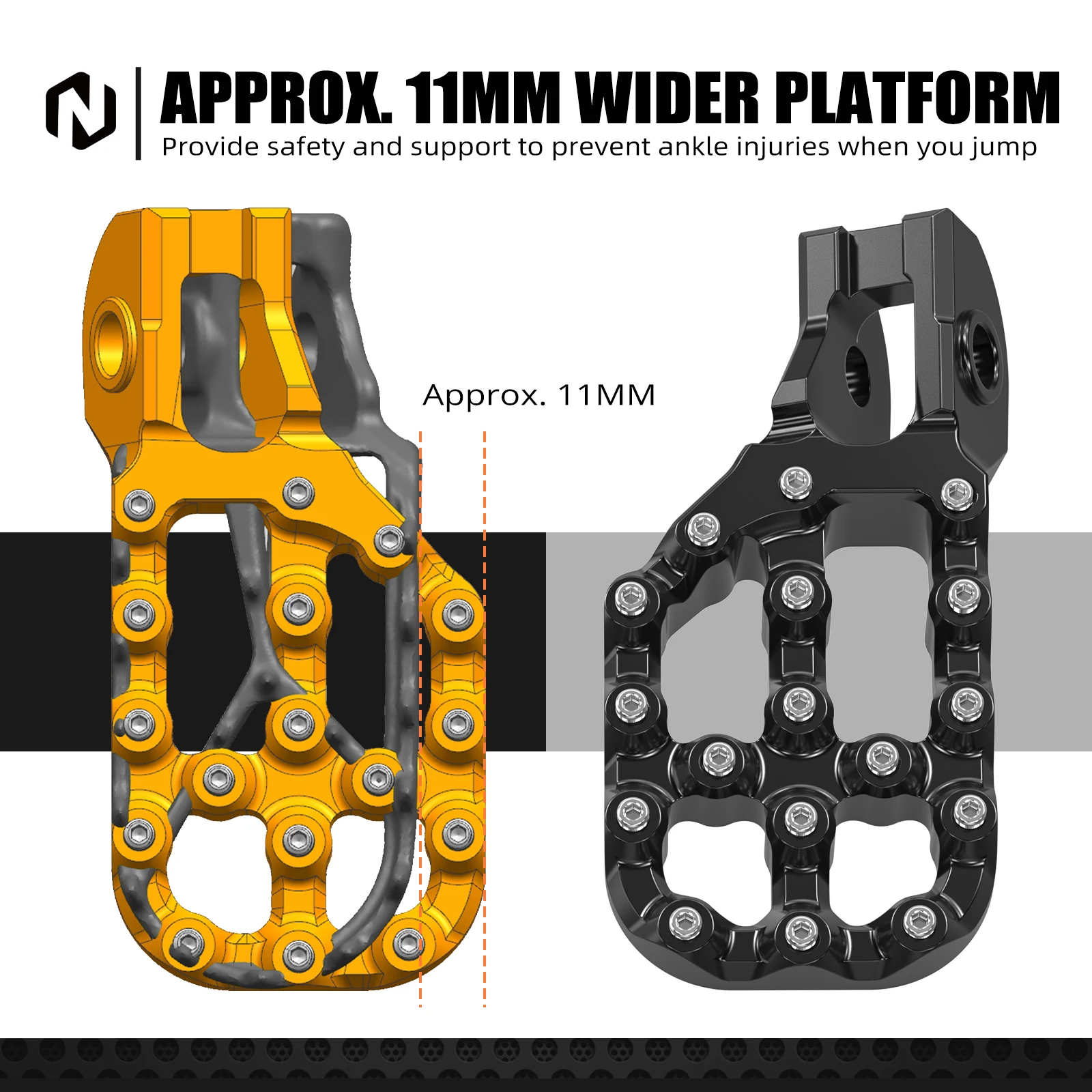 

NICECNC For KTM EXC 300 EXC 250 EXCF 350 Husqvarna TE 300 FE 350 FE 450 2017-2023 GasGas EC 300 EC 250 Offset Extender Foot Pegs