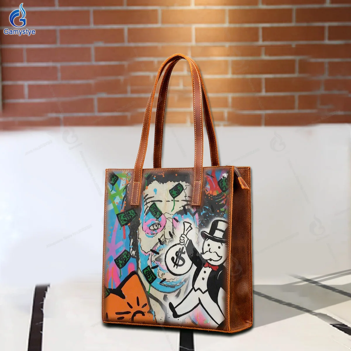 

Personalizar Bolso Art Printed Bags 100% Real Cowhide Leather