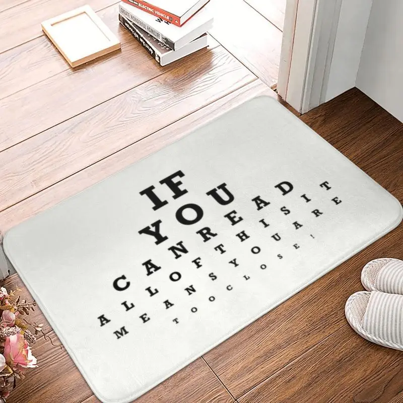 Funny Eye Test Front Floor Door Entrance Mats Indoor Optician Optometrist Bathroom Kitchen Doormat Living Room Carpet Rug