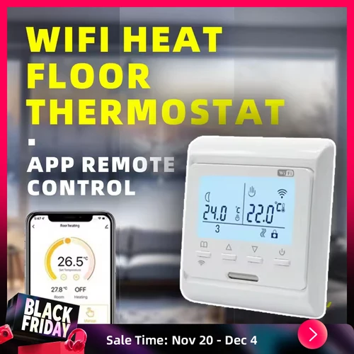Termostato de calefacción de suelo WiFi programable 220V 16A controlador de temperatura de calor por suelo radiante eléctrico aplicación remota remota
