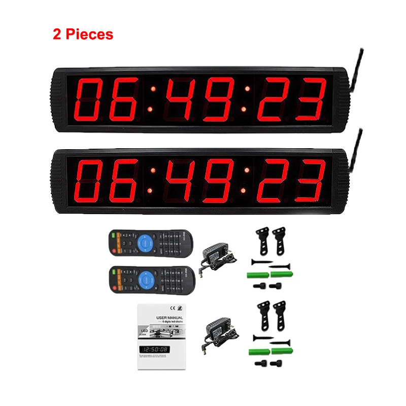 LED Digital Wall Clock with Remote Control, Synchronized Alarm Clock, Indoor, New, 2023