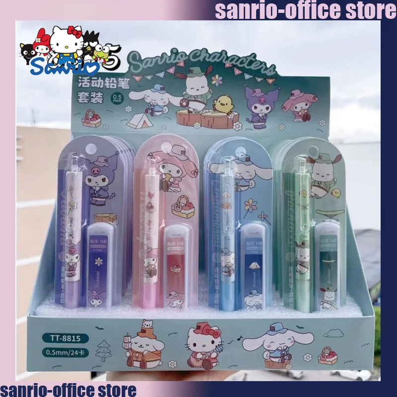 

24pcs Sanrio Cartoon Mechanical Pencil Set Kuromi My Melody Pochacco 0.5mm Automatic Pencil Students Office Stationery Wholesale