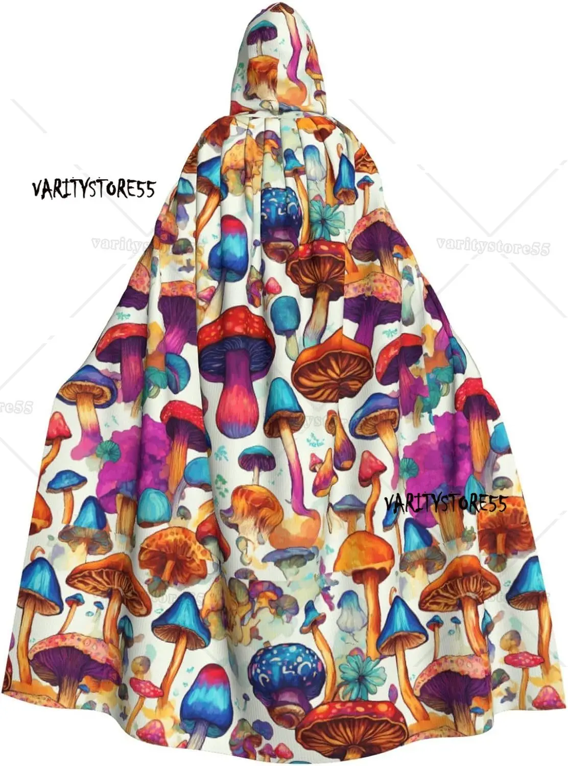 

Wild Mushroom Print Unisex Hooded Cape Perfect for Halloween Role Play Costumes