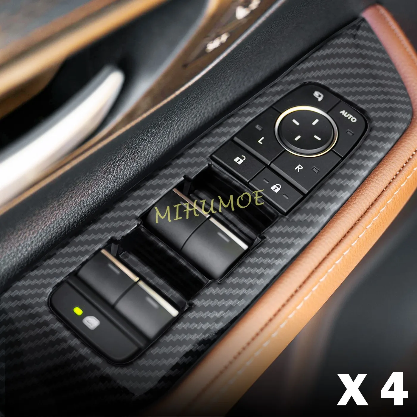 

Для 2024 2025 Toyota Grand Highlander из углеродного волокна, салон автомобиля, переключатель окна, подъемная панель, накладки, левый руль