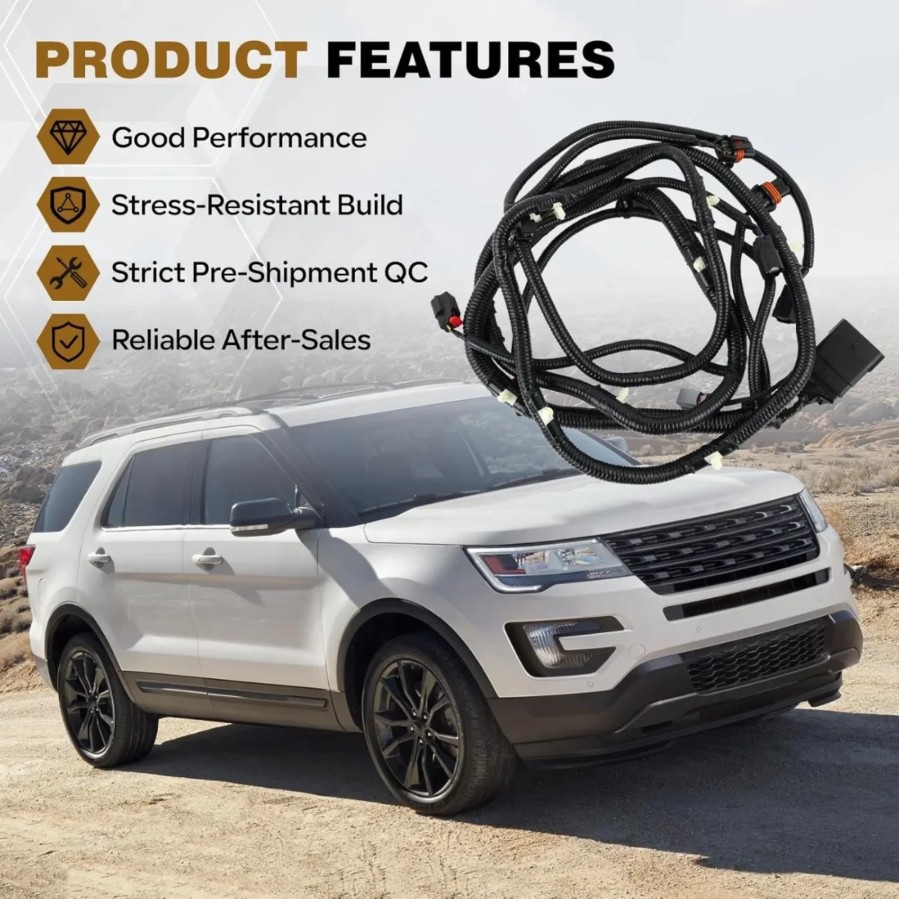 For Ford Explorer 2016 2017 Front Bumper Wiring Harness With Parking Distance Aid No Front Camera GB5Z-15K867-B GB5T-15K867-BA