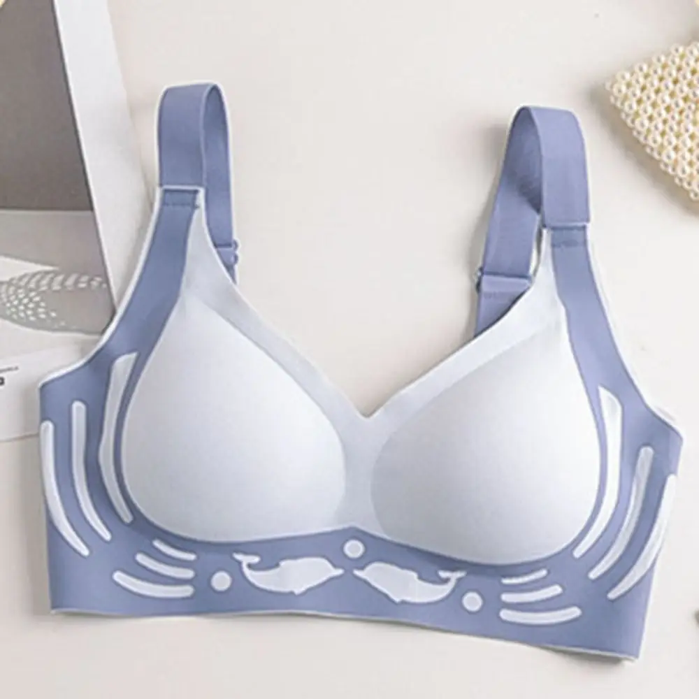 Comfortable Dolphin Wireless Deep V Bra Close-fitting Shockproof Push Up Underwear Lingerie Intimates Seamless Bras Girls