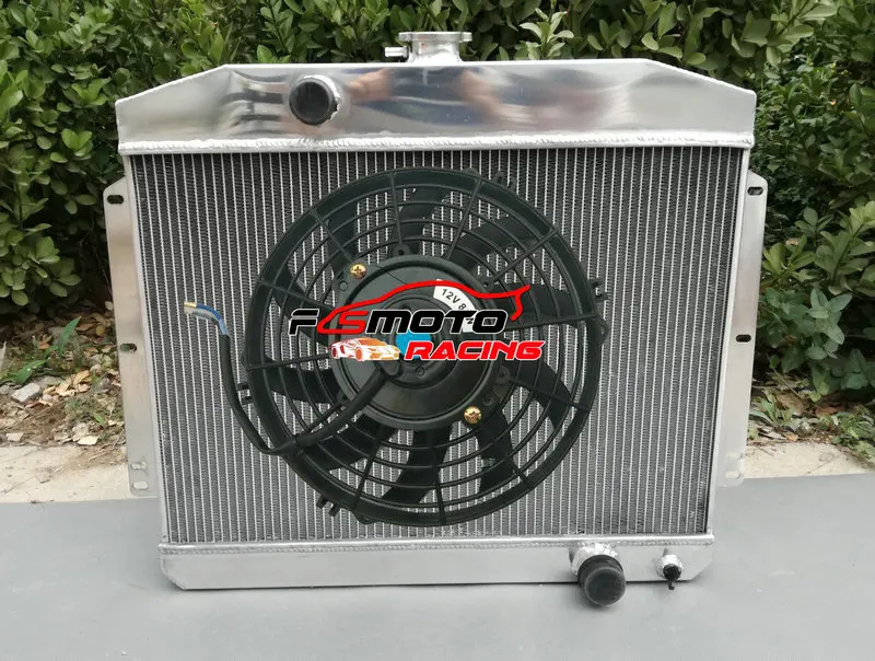 62mm 3ROW Aluminum radiator+Fan For Mercury W/Chevy 350 5.7 V8 1949 1950 1951 49 50 51 Manual