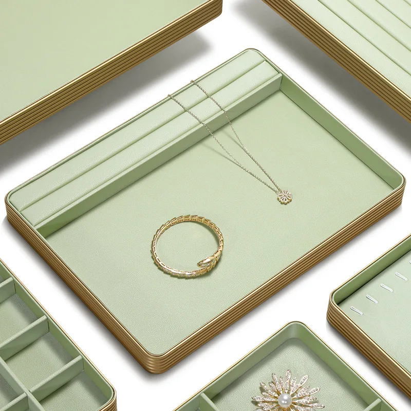 

Leather Jewelry Display Tray Storage Viewing Tray for Pendants Bracelets Rings Necklaces - Organized Jewelry Showcase organizer