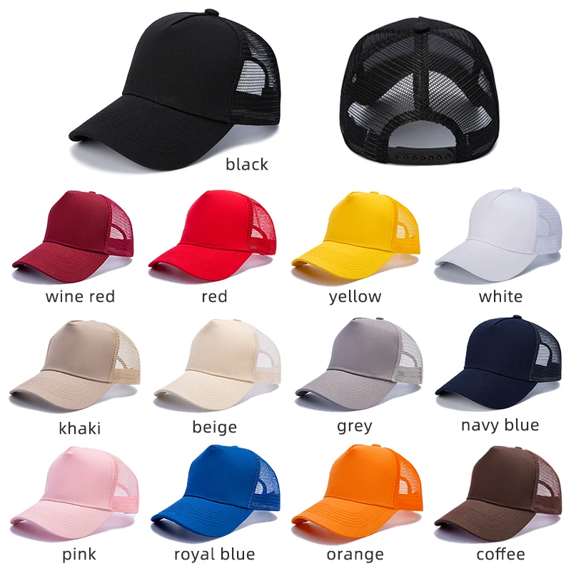 Gorras de béisbol personalizadas con logotipo impreso para hombre, Gorras de camionero Snapback para hombre, sombreros de malla con parte trasera