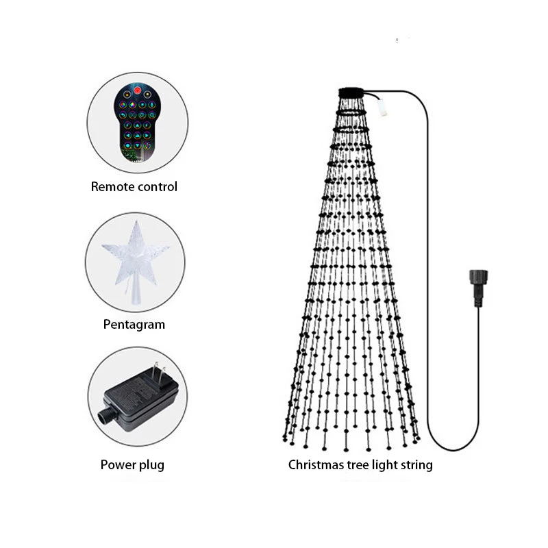 Guirxiété lumineuse Bluetooth pour décoration d'arbre de Noël, image de bricolage, 2.1m, convient pour la décoration de Noël