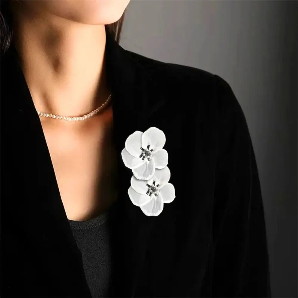 1PC New 10CM Flower Brooch DIY Handmade Lace Flower Collar Flower Shirt Collar Lapel Pin Women