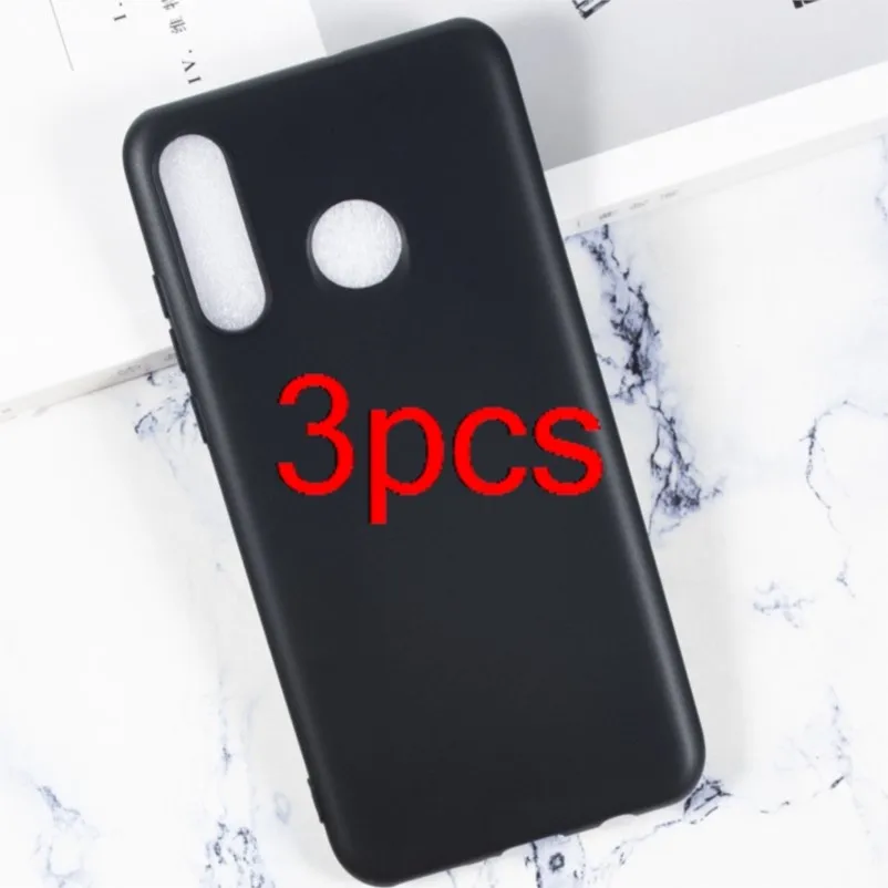 3pcs black case guard on for huawei p30 lite cover (mar-lx1a) 6.15 inch soft tpu mobile phone coque p30lite shield