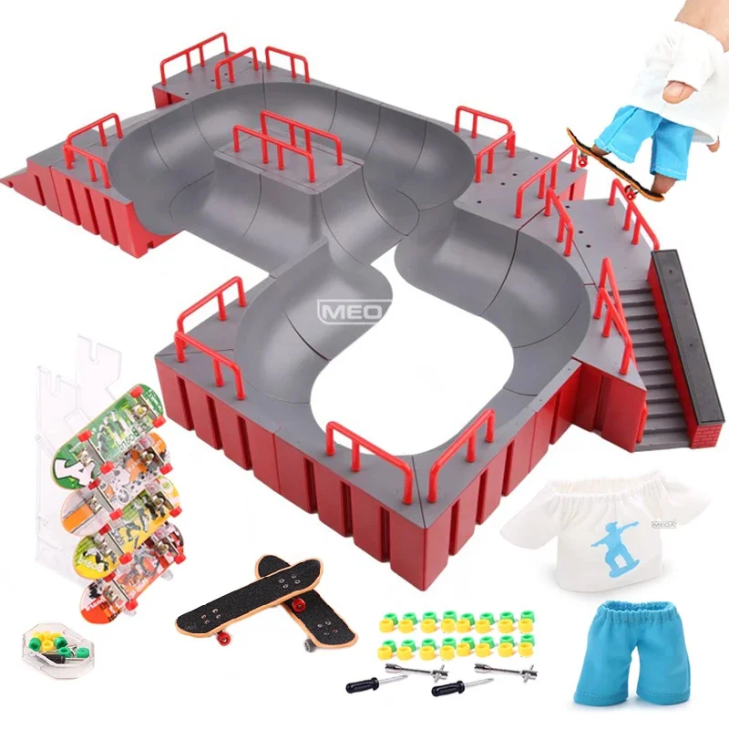 

New Finger Skateboard Park Ramp Skateboarding Platform Professional Skateboarding Basin Venue Arena Kids Creative Gift Toys