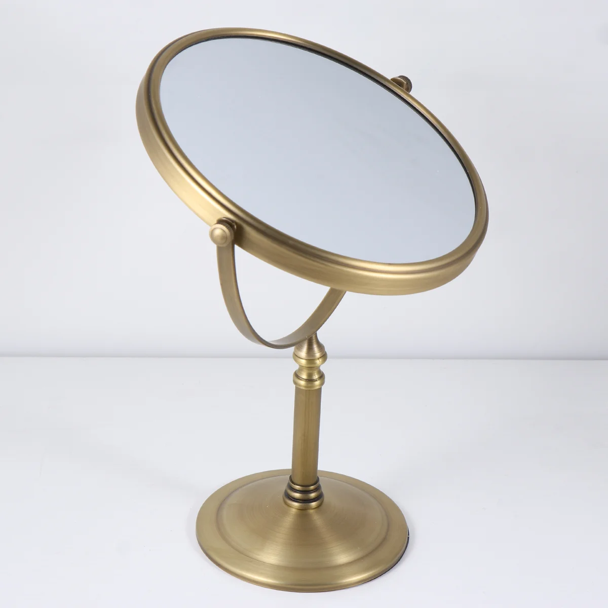 Mirror Vanity Magnifying Side Golden  Table Double Magnification 3X Stand Swivel Home Two Bathroom Shaving Beauty Vintage