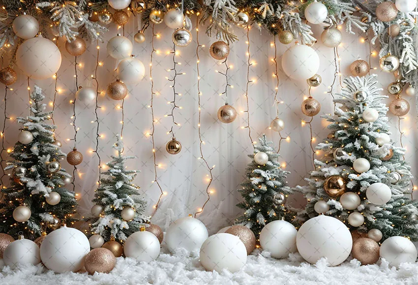 Mehofond Photography Background White Christmas Balloon Pine Tree Xmas Party Kids Family Portrait Decor Backdrop Photo Studio