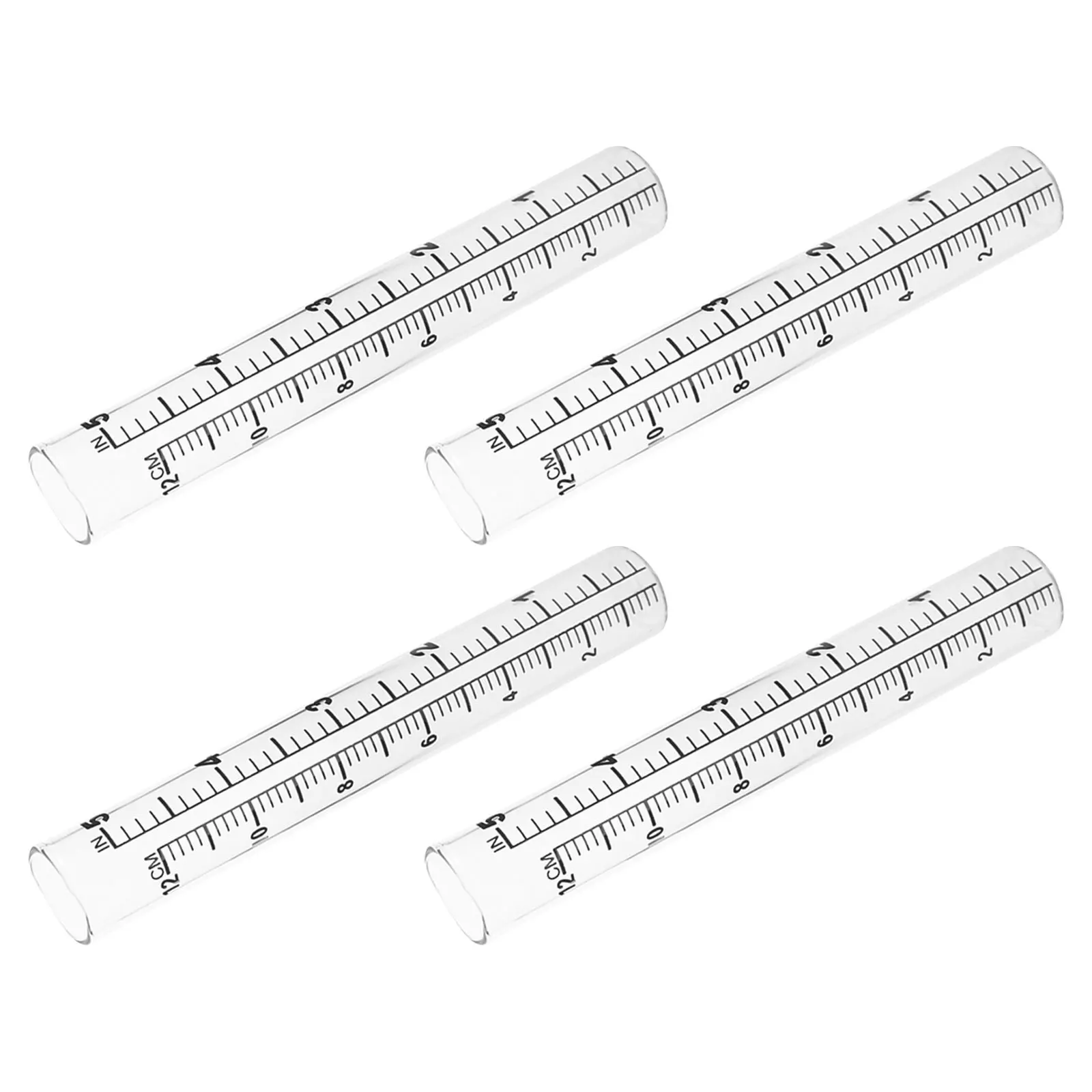 

4Pcs Rain Gauge Replacement Tubes Transparent Glass Outdoor Rainfall Meter Accurate Measurement for Garden Lawn Monitoring