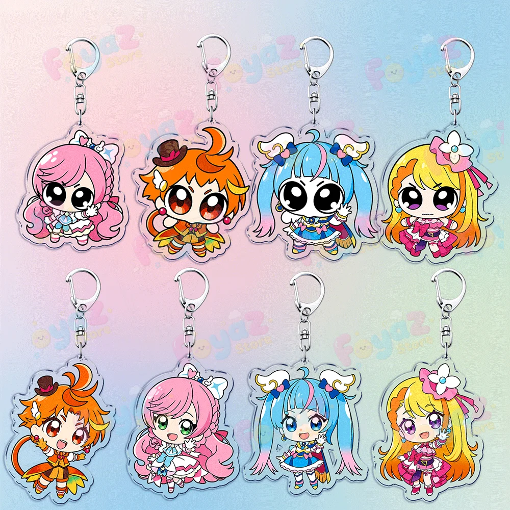 Anime Sky Precure Keychains for Accessories Bag Charm Cure Sky Prism Wing Character Keyring Jewelry Fans Friends Gifts
