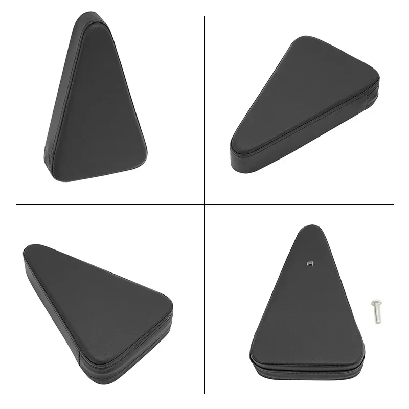 Motorcycle Universal PU Leather Sissy Bar Backrest Cushion Back Pad Black For Harley Yamaha Honda Suzuki Kawasaki