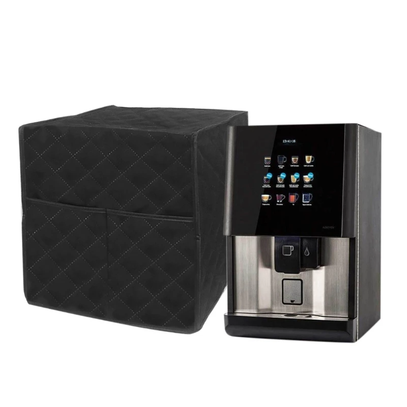 Coffee Machine Cover Dust-Proof Coffee Maker Dust Cover with Pockets Coffee Making Machine Cover for Kitchen Appliance