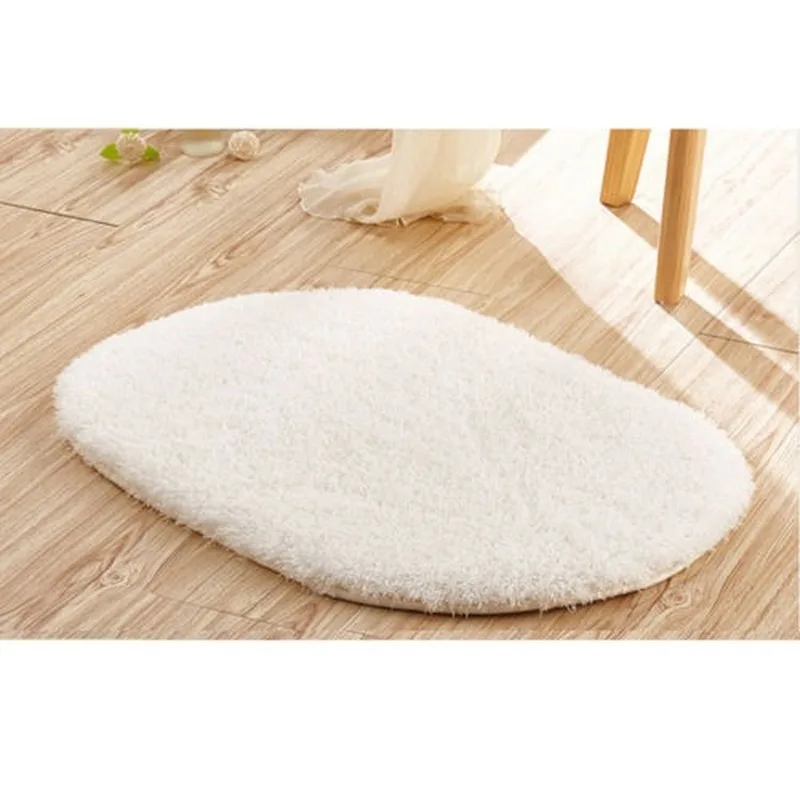 Non-slip Bathroom Mats Memory Foam Bath Rug Ellipse Mats Soft Water Absorption Bath Mats Toilet Floor Doorway Rug Thick Carpets