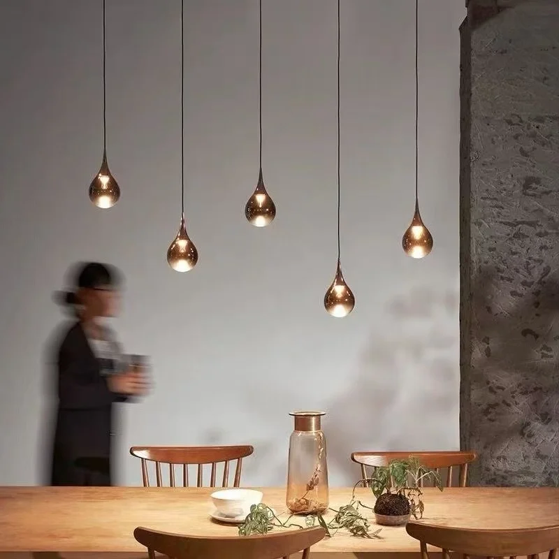 New Product: Water Droplet Round Ball Modern and Warm Restaurant Nordic Bedroom Beside Bay Window Glass Pendant Light