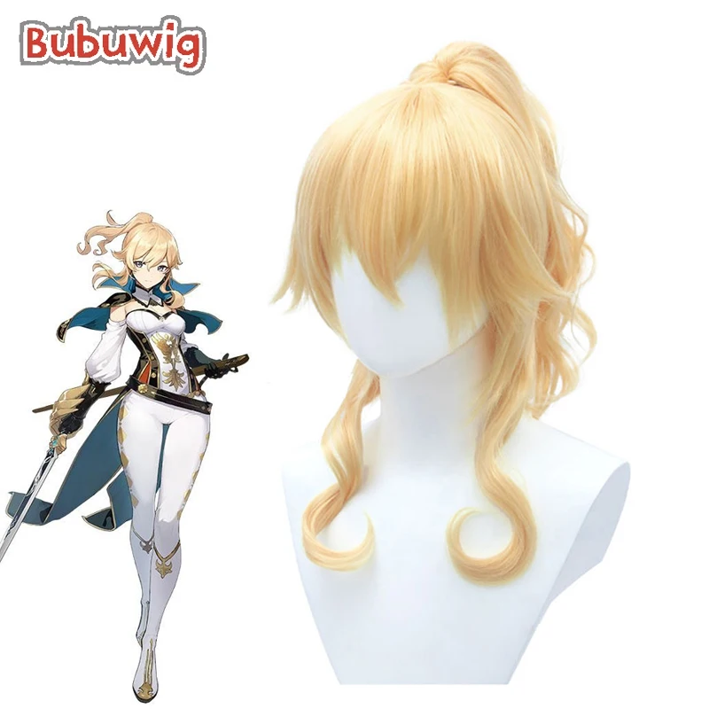 

Bubuwig Synthetic Hair Genshin Impact Jean Cosplay Wig Women 50cm Long Curly Blonde Wave Party Wigs Heat Resistant