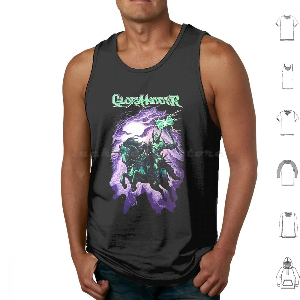 Gloryhammer-Chaos Wizard Tank Tops Vest Sleeveless Gloryhammer Glory Hammer Angus Chaos Wizard Tour Thomas Laszlo Winkler
