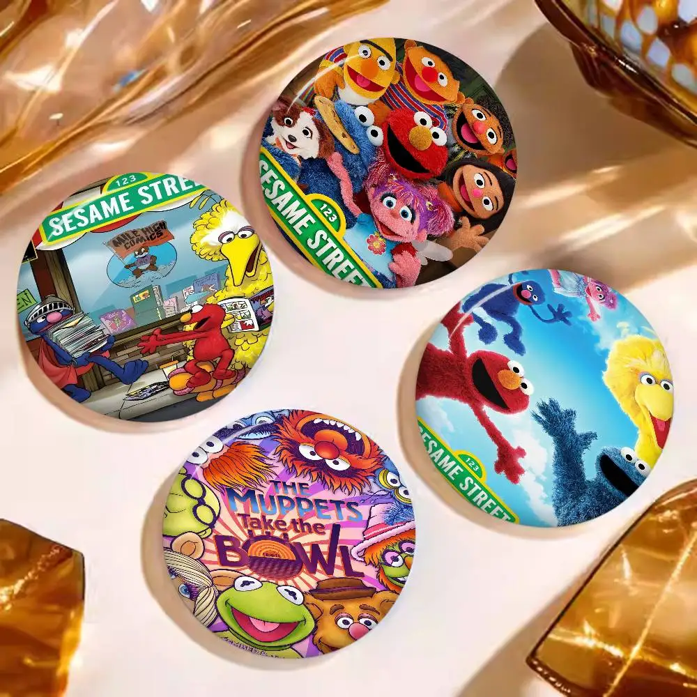 Cartoon S-Sesame S-Streets Anime Button Pin Handmade Brooch for Clothes Cartoon Badge Backpack Decoration Jewelry Accessories