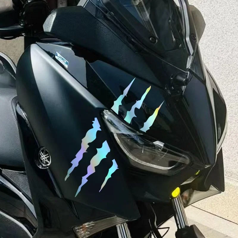 Pegatinas universales de vinilo impermeables para faros de motocicleta, garras de monstruo, arañazos, bricolaje, para YAMAHA XMAX300