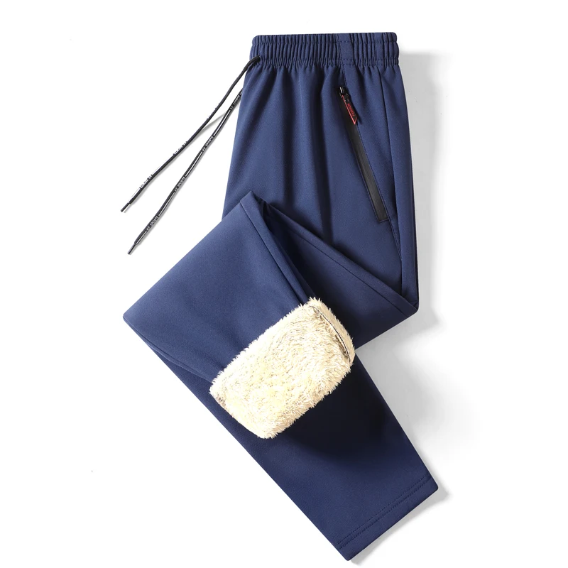 New Winter Lamb Wool Warm And Thick Sports Trousers For Men Fashionable Comfortable Versatile Outdoor Casual Straight Leg Pants