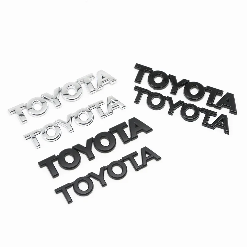 Emblema 3D ABS TOYOTA, Adesivo para Carro, Adesivo para Porta-Malas para Toyota Chr Corolla Camry Yaris Hilux Prius Avensis Auris Prado TRD