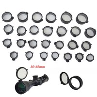 30mm-69mm Hunting Transparent Rifle Scope Lens Cover Tactical Sight Flip Up Quick Spring Protection Cap Objective Lense Lid