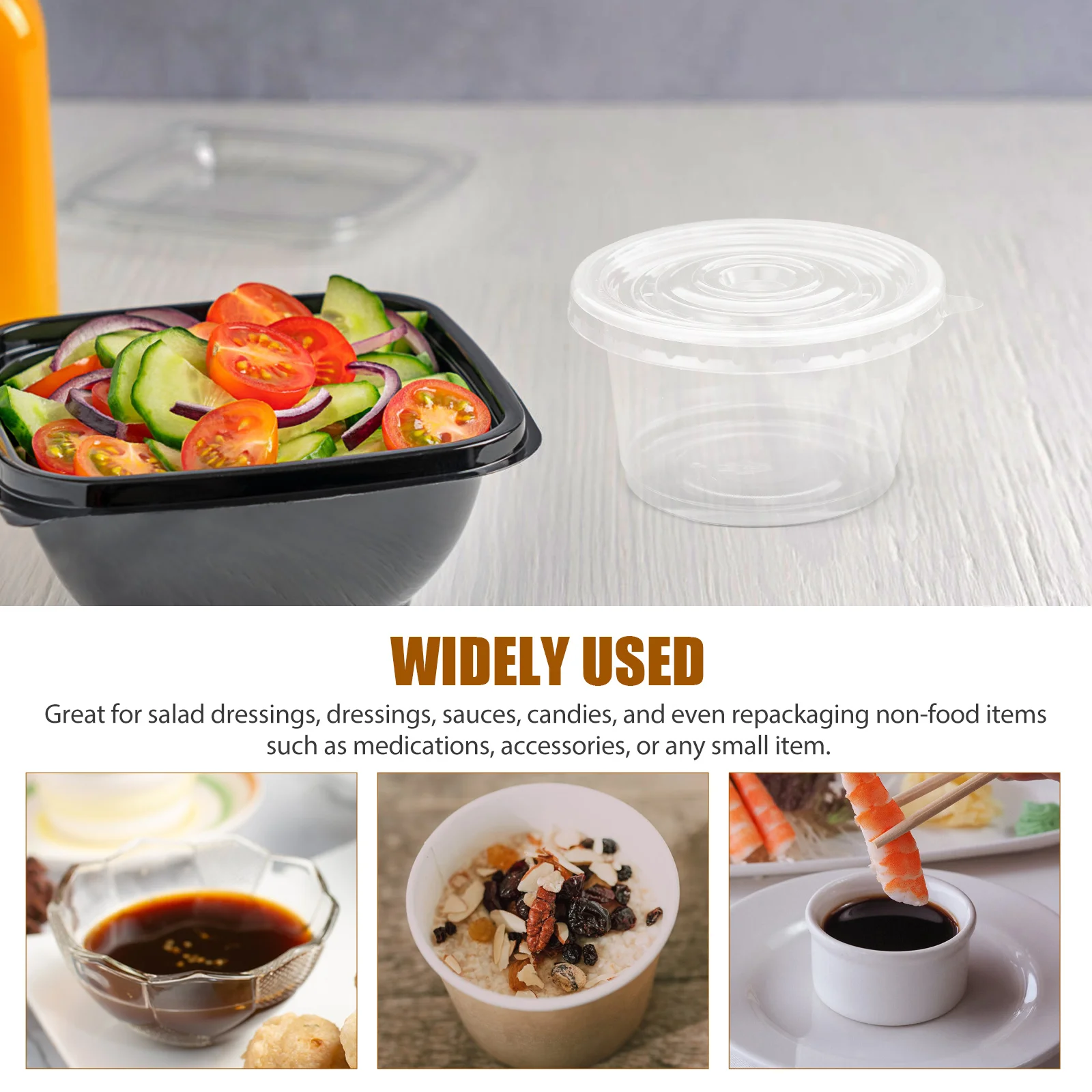 

100pcs Disposable Soup Cups With Lid Durable High-Grade Leak-Proof Takeout Bowls Clear Porridge Containers Sturdy Lightweight