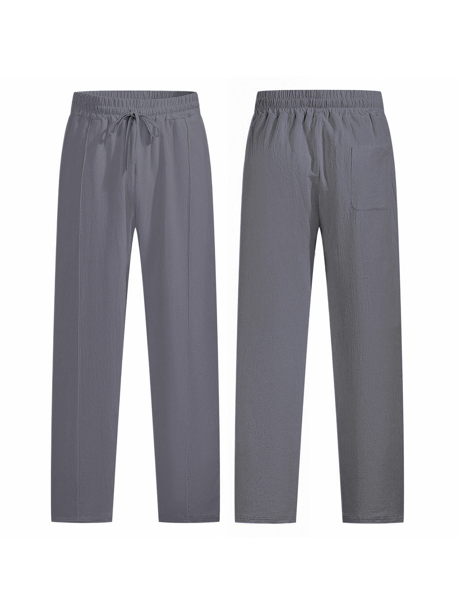 Men s Casual Elastic Waist Drawstring Loose Fit Pants with Pockets Comfortable Trousers for Everyday Wear