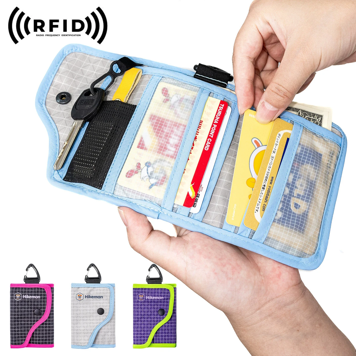 Ultralight RFID Dyneema Trifold Men's Boys Wallets Purse with Coin Pocket Fashion Students Leisure Money Folder Bank Card Bag