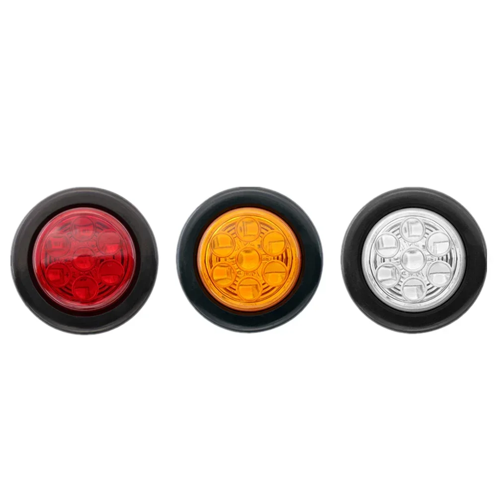 7 Leds Truck Side Lights 12V/24V Trailer Clearance Lights LED Marker Lights Round Wagon Rear Light for Trailer Truck RV UTE UTV