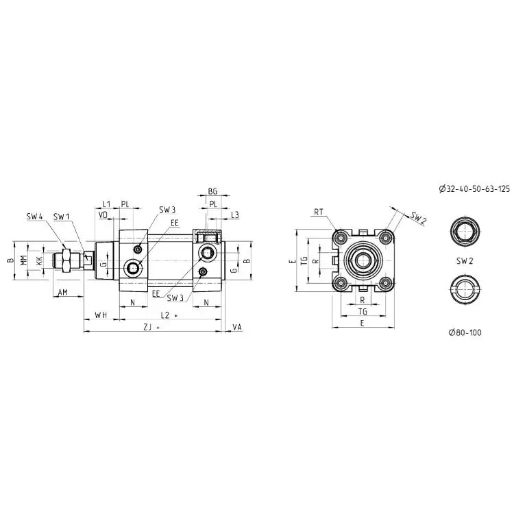 Camozzi Cylinder Bj60N2L125A0025 Bj60N2L125A2000 Pre-ordered