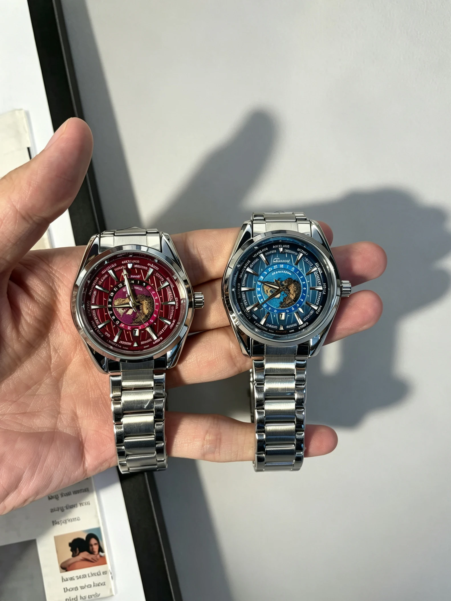 Men's World Time Quartz Watch Earth Map Dial Alloy Strap Night Light Luxury Business Men's Watch