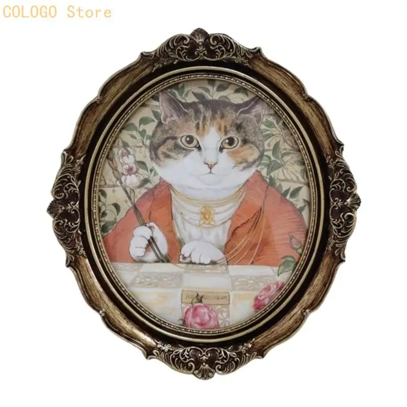Country Styles Hanging Photo Frame Resin Texture Rural Wall Hanging Frame Desk Ornament Suitable for Various Interior D0LD