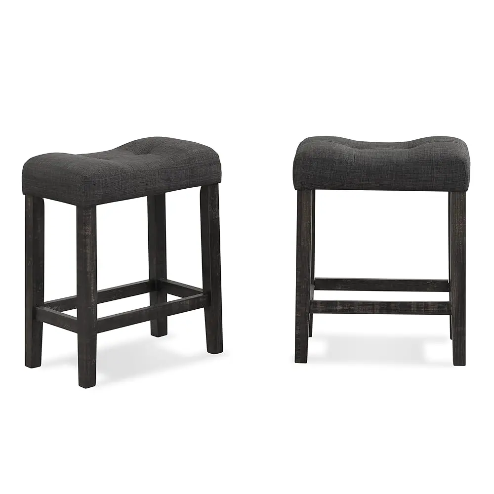 

Sora Button Tufted Counter Height Stools, Set Of 2, Gray
