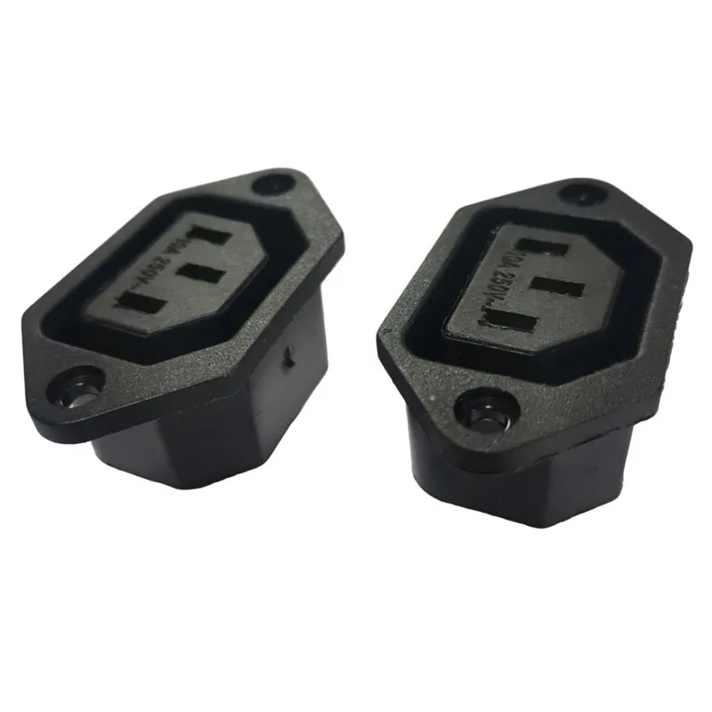 2 STUKS Zwart IEC320 C13 Vrouwelijke Industriële Outlet C14 PDU Kast Receptacle Connector AC Stopcontact met Oor/Schroefgat 10A 250 V