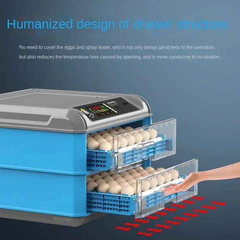 

Best Seller First Cross Bord128/256 Dual Voltage Large Capacity Incubator Fully Automatic Power Incubator Chicken Drum Automatic