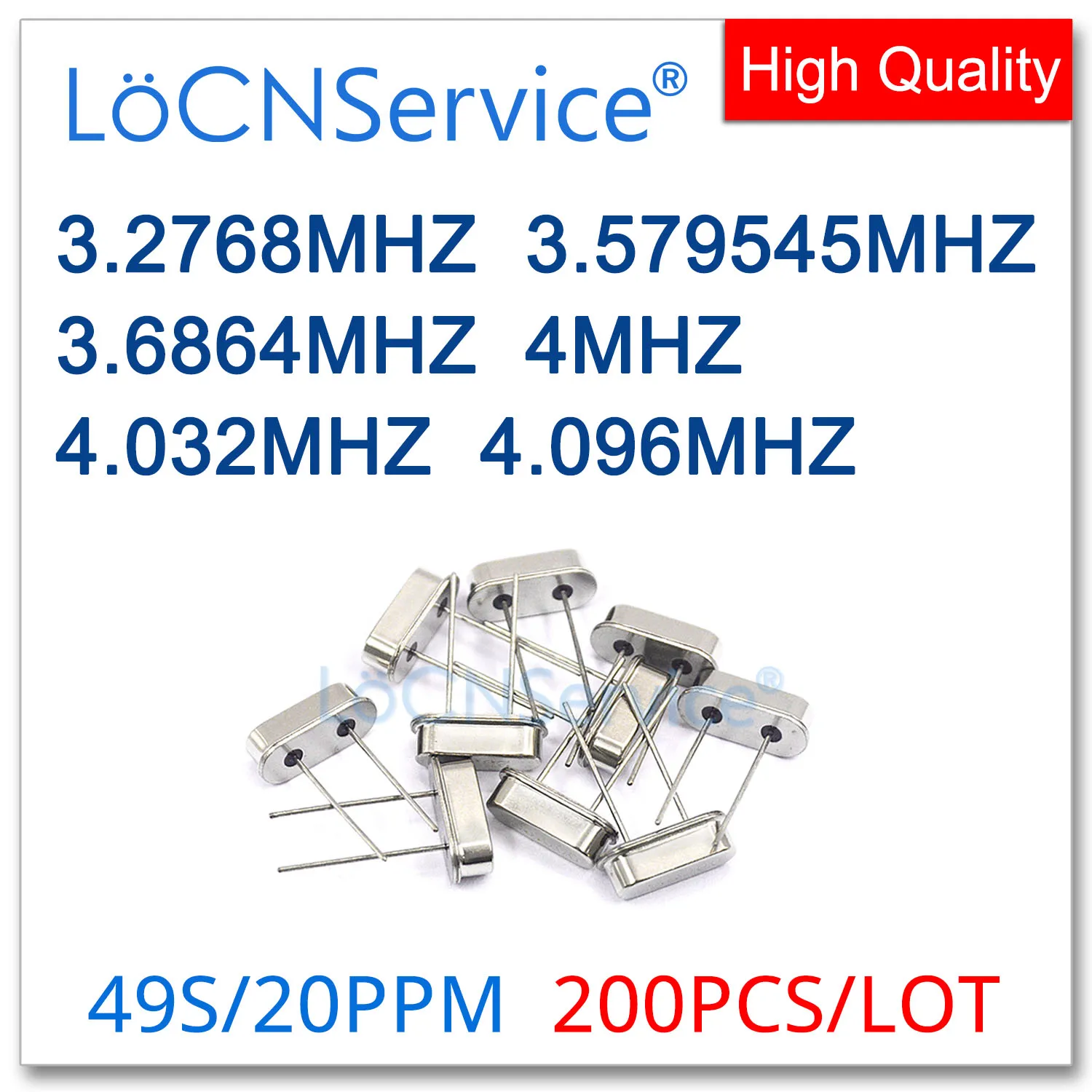 200 قطعة 49S HC-49S DIP 3.2768M 3. 579545 M 3.6864M 4M 4.032M 4.096M مذبذب الكريستال السلبي 3.2768MHZ 4MHZ 4.032MHZ 4.096MHZ
