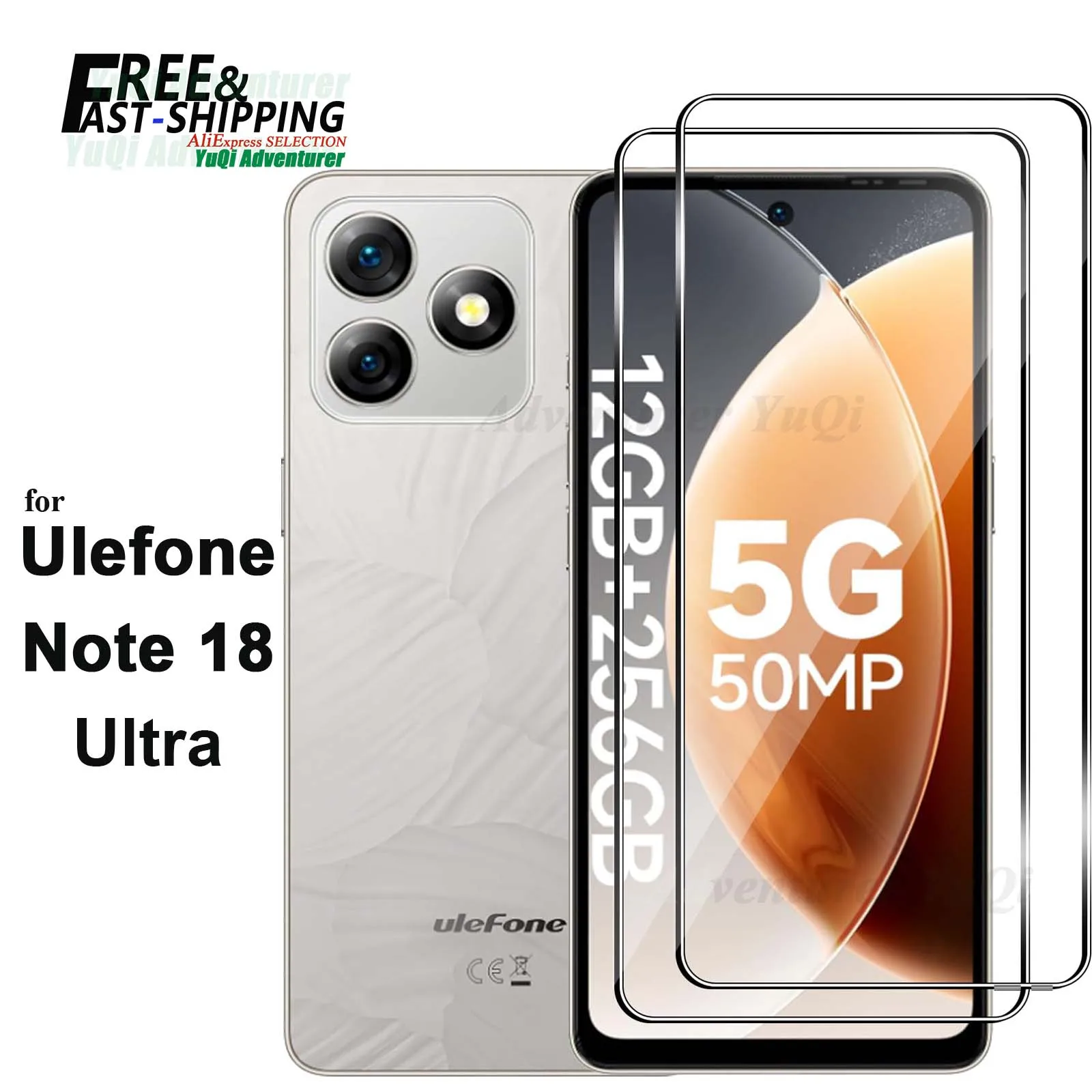 

Screen Protector For Ulefone Note 18 Ultra, Tempered Glass HD Crystal 9H Anti Scratch Case Friendly High Aluminum