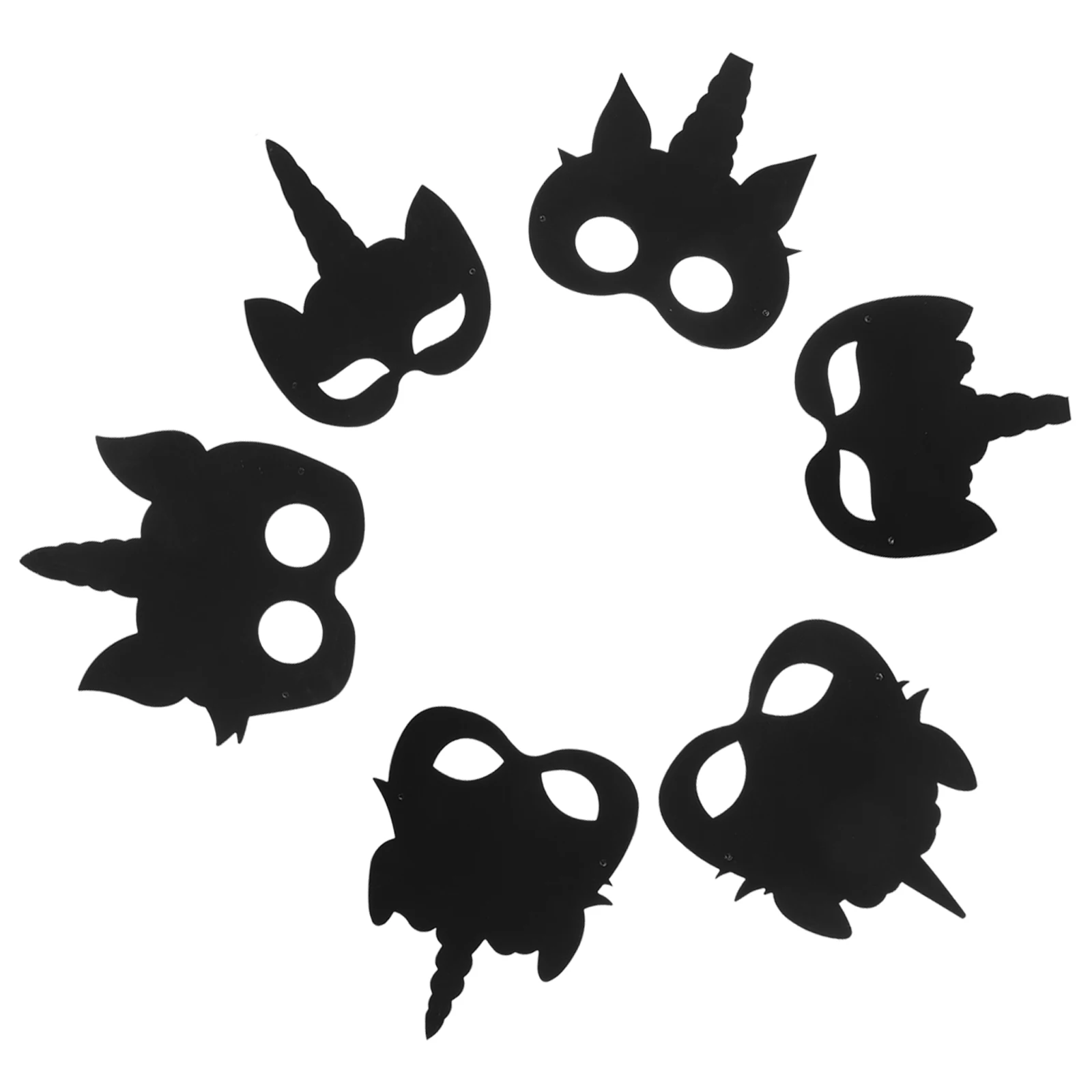 1 Set Unicorn Masks Craft Kit Diy Scratch Thick Paper Mask Kids Party Halloween Decoration Multi-Function Mask Set For