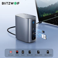 BlitzWolf BW-TH15 17-in-1 USB C Docking Station with Dual HD 4K/60HZ Triple Display USB3.0 USB3.2 10Gbps Date Transmission RJ45