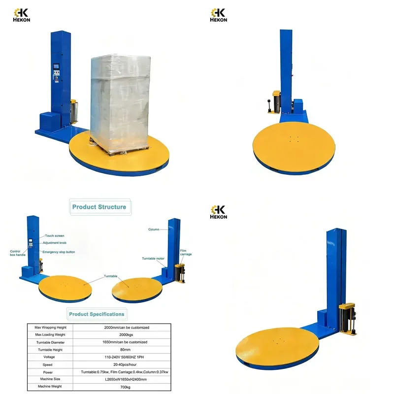 for HEKON heavy duty automatic tray winding packaging machine plastic film tray stretching wrapping equipment