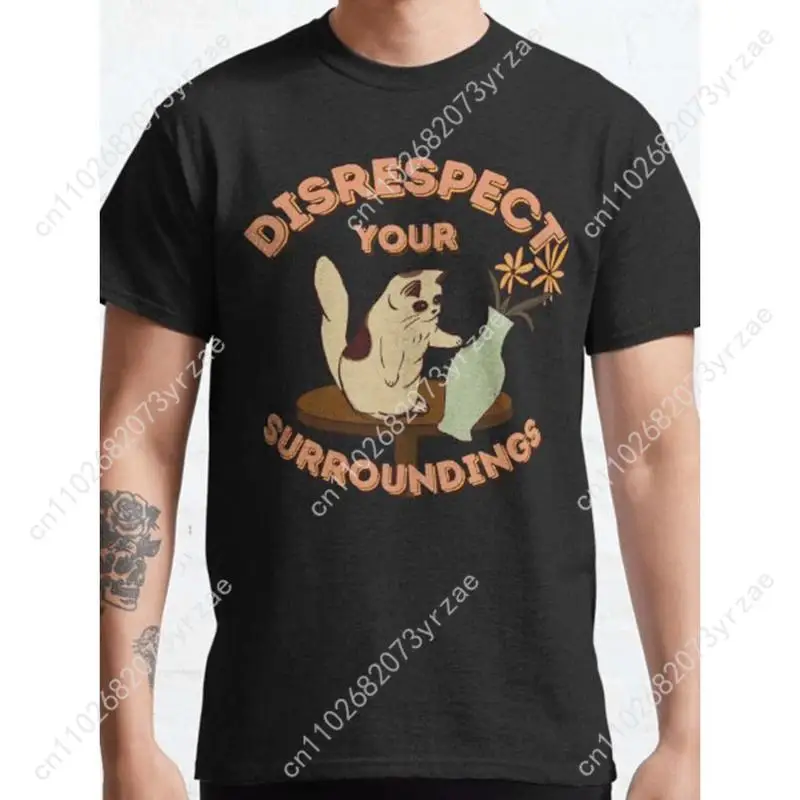 مضحك القطط الشرير الميمات عادية التي شيرت رجل امرأة عالية الجودة القطن قصير الأكمام موضة مريحة تي شيرت لينة تنفس القمم