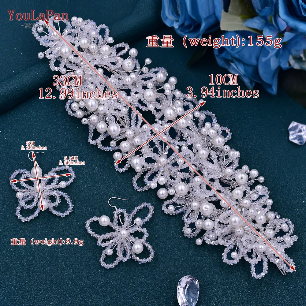 YouLaPan Pearl Bridal Tiara Wedding Headband Woman Hair Accessories Pageant Headwear Bride Headdress Hair Ornaments HP485